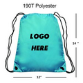 Big Quantity 190T Polyester screen printed drawstring backpack bag (12"x14")